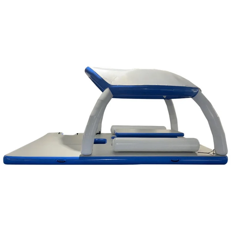 

2026 Inflatable Floating Platform Bed with Sunshade Tent Portable Water Mat for Pool Beach Lake Sea Leisure Customized