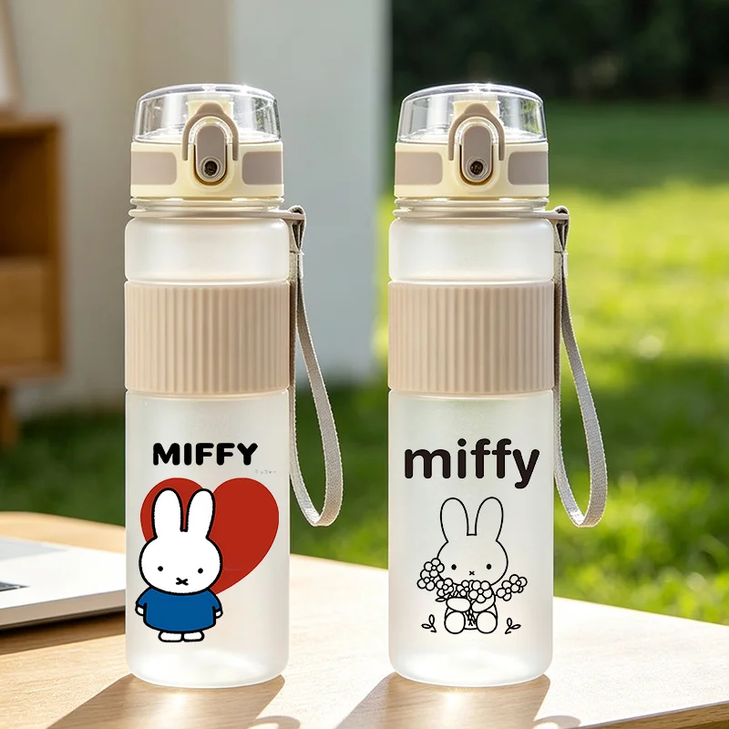 

Miffys 550ml Water Bottles Cartoon Rabbit Drinking Cup Student Supplies Portable High Quality Sports Leakproof Mug Birthday Gift