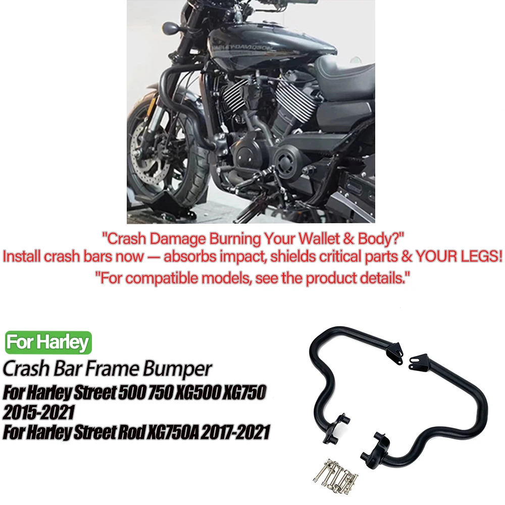 

For Harley Street XG500 XG 500 XG750 Street Road 750 2015-2021 Front Bumper Engine Guard XG750A Crash Bar