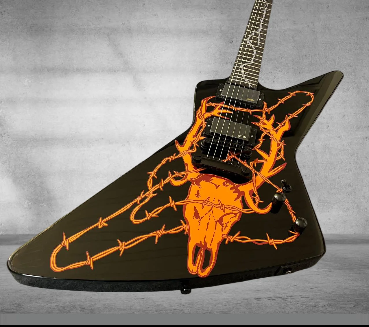 2026 new Customization Alien Guitar, Body Deer Head Pattern, Fingerboard Inlay