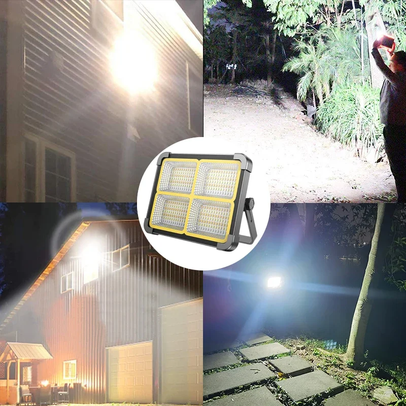 Forte recarregável LED Camping Solar Light, Magnet Zoom, tocha portátil, luz de tenda, trabalho, iluminação de manutenção, 1000W