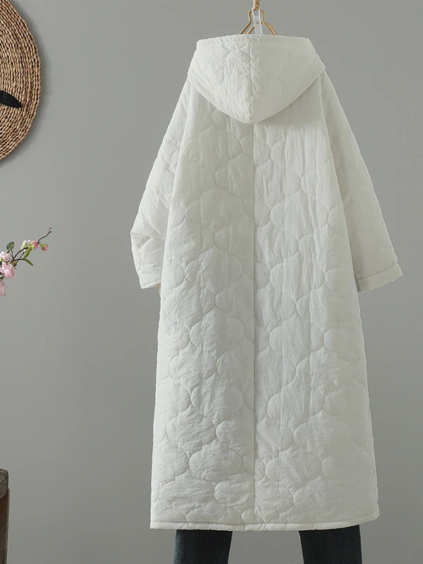 Jaet en coton pour femmes, grande taille, chaud, décontracté, Long, à capuche, mi-long, polyvalent, Anti-âge, artistique