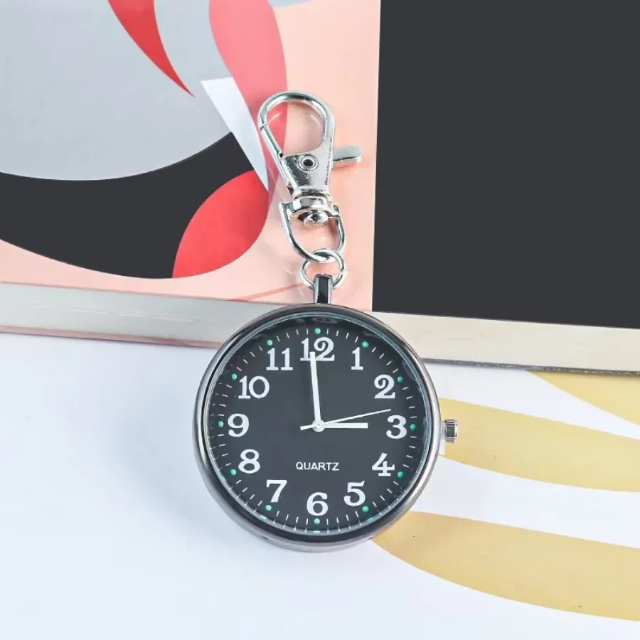 4/5 pcs Electronic Pocket Watch LED Keychain Nurse Pocket Watch Digital Watch for Student Backpacks Keys Pendant Timepiece