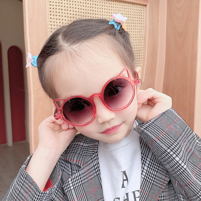 2024 New Children's Fashion Sunglasses Girl Cute Little Cat Shaped Sun Glasses Cute Boy Outdoor Sunshade Eyewear UV400