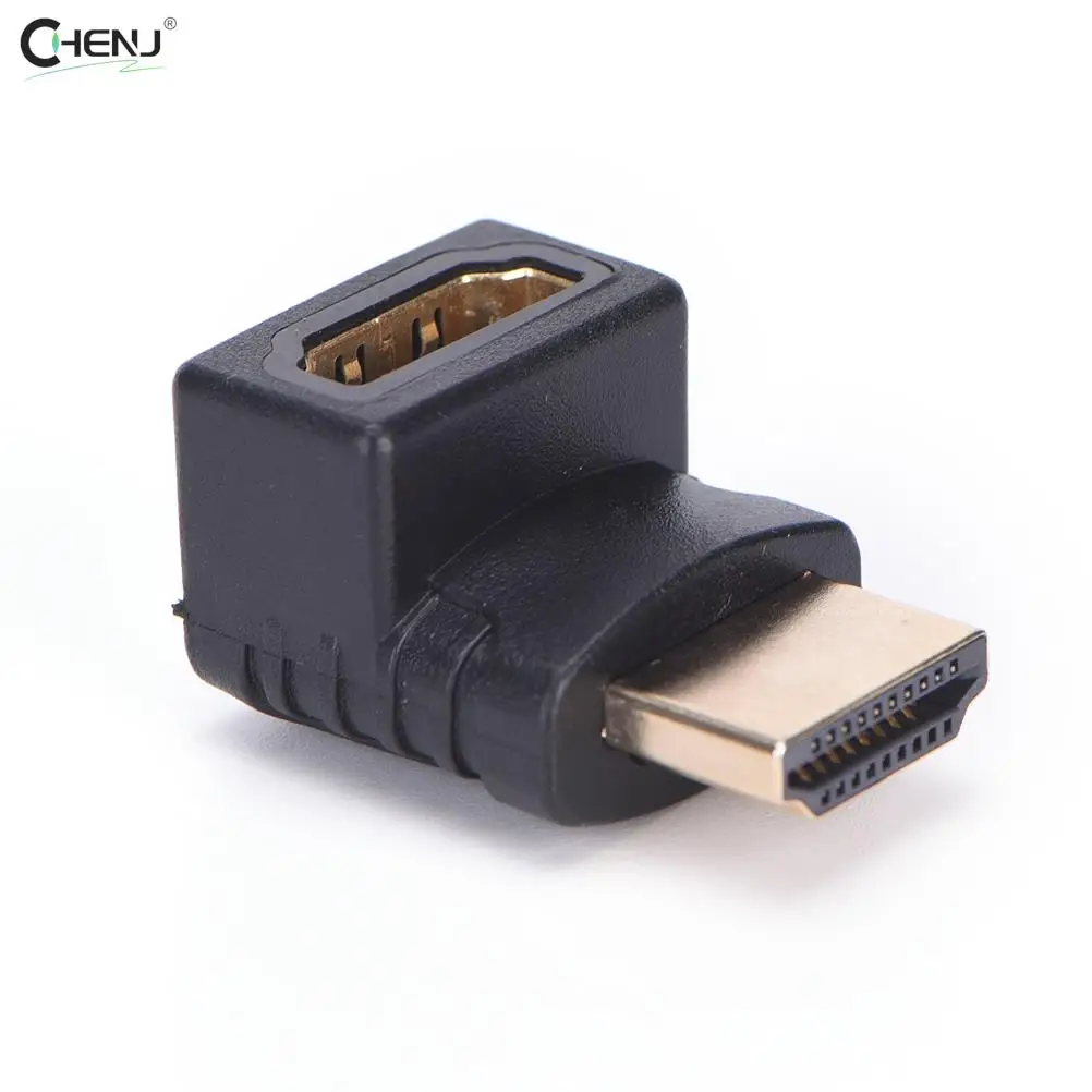 1PC 90 Degree HDTV 1080P HDMI Cable Connector HDMI V1.4 Right Angle A Male To HDMI V1.4 B Female Adapter