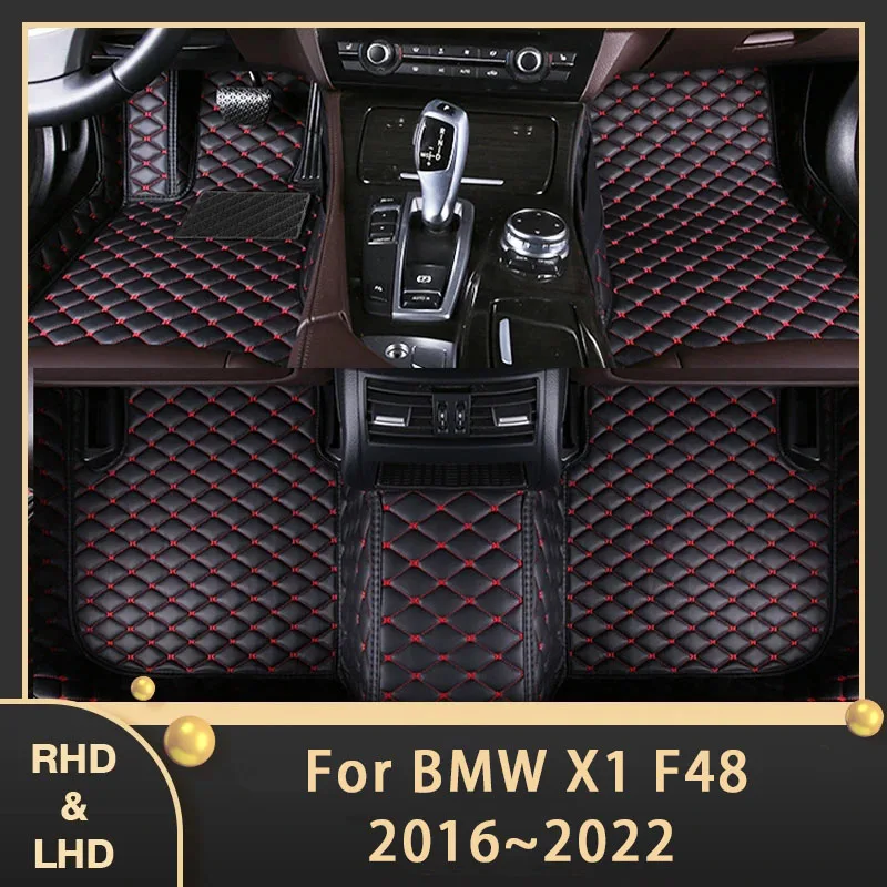 

Car Floor Mats For BMW X1 F48 Mk2 2016~2022 Custom Auto Foot Pads Leather Carpet Interior Accessories 2017 2018 2019 2020 2021