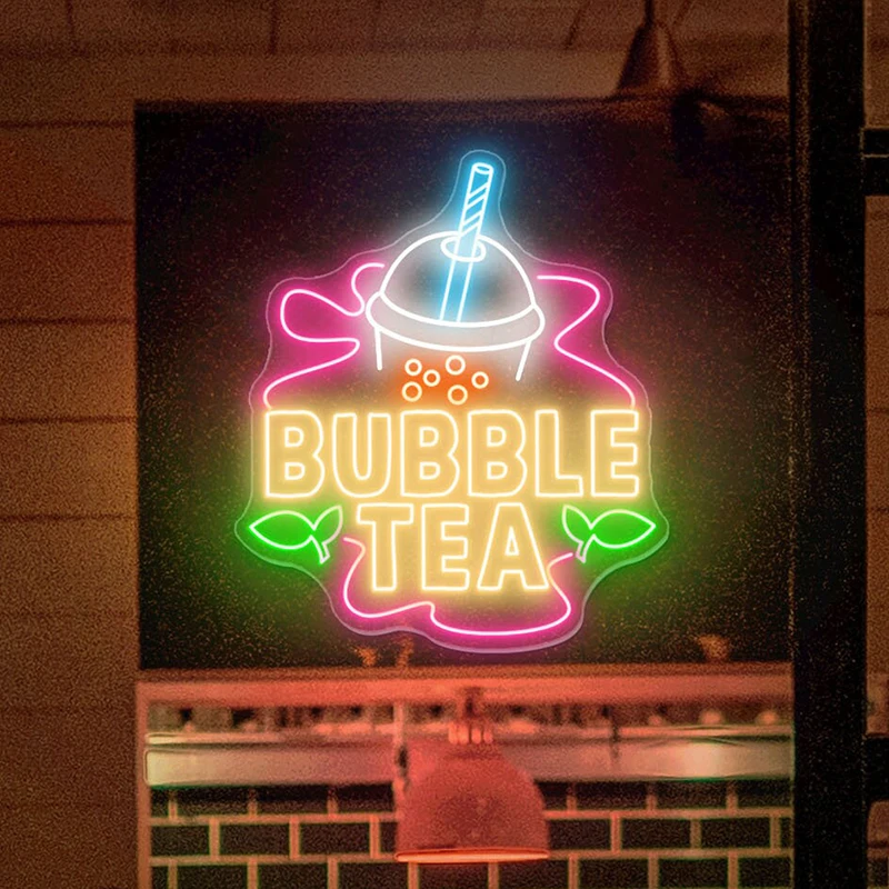 Bubble Tea Neon Teken Melk Thee Led Borden Voor Koffiebar Winkel Decor Neon Muur Custom Business Light Gepersonaliseerde Verjaardagscadeaus