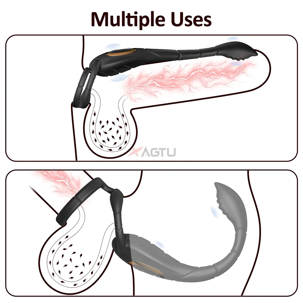 تهتز خاتم الديك القضيب الدائري الجنس لعب للرجال الأزواج Taint محفز رصاصة الشرج بعقب المكونات جهاز تدليك للبروستاتا الذكور الهزاز #3