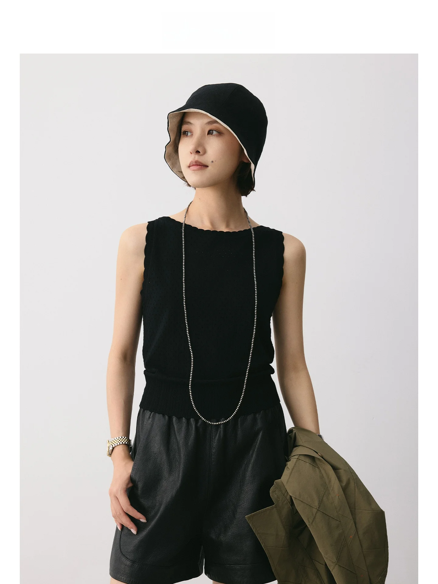 

Французский ажурный вязаный жилет Mincollection Lin Zhi Qing с кружевными вставками, тонкий, летний, средней длины, цветной