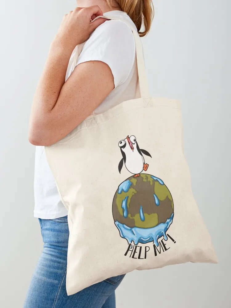 

Help Me Penguin Tote Bag tote bags men cute pouch bag foldable reusable bag