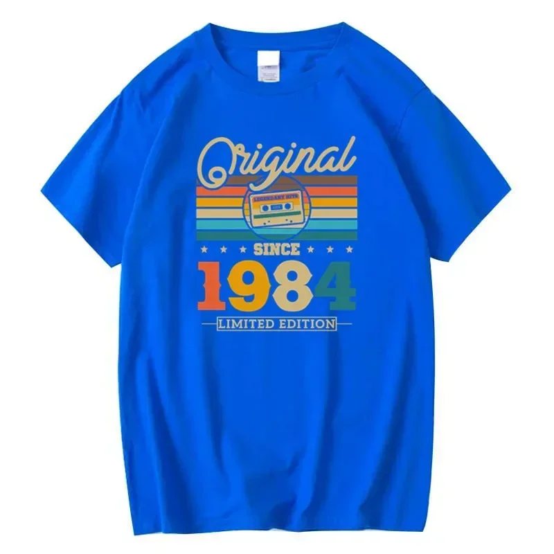 Cotton Tops Tees 5XL graphic Mens Tshirts Summer Washed Vintage Original Since 1984 40th 40 Years Old Limited Edition Tee Shirt