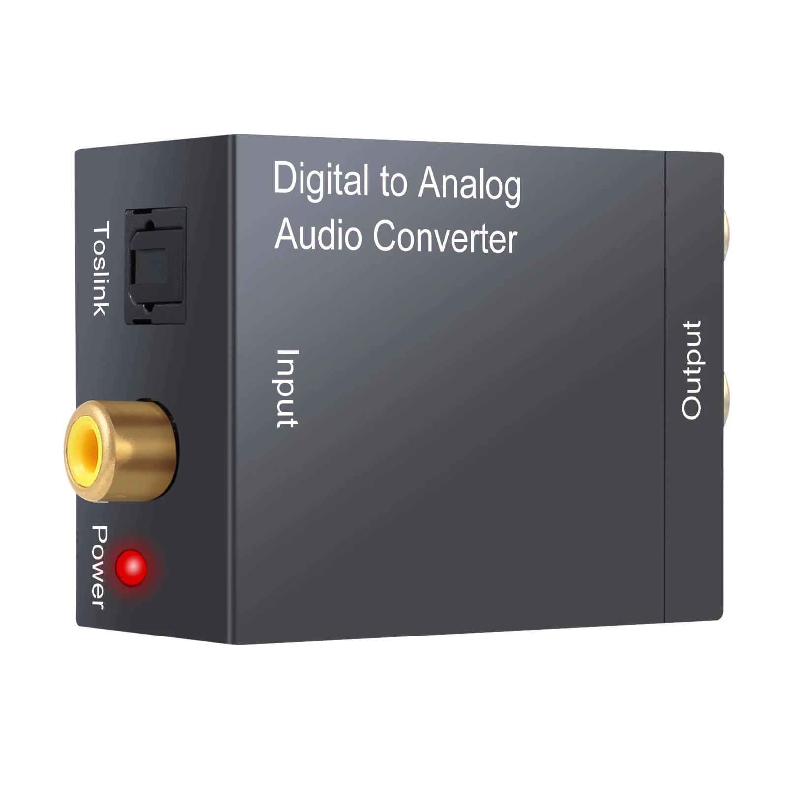 Neoteck Digital to Analog Analogue Audio Converter Coax Coaxial Optical Toslink RCA R/L with 1m Toslink Cable Power Aadptor