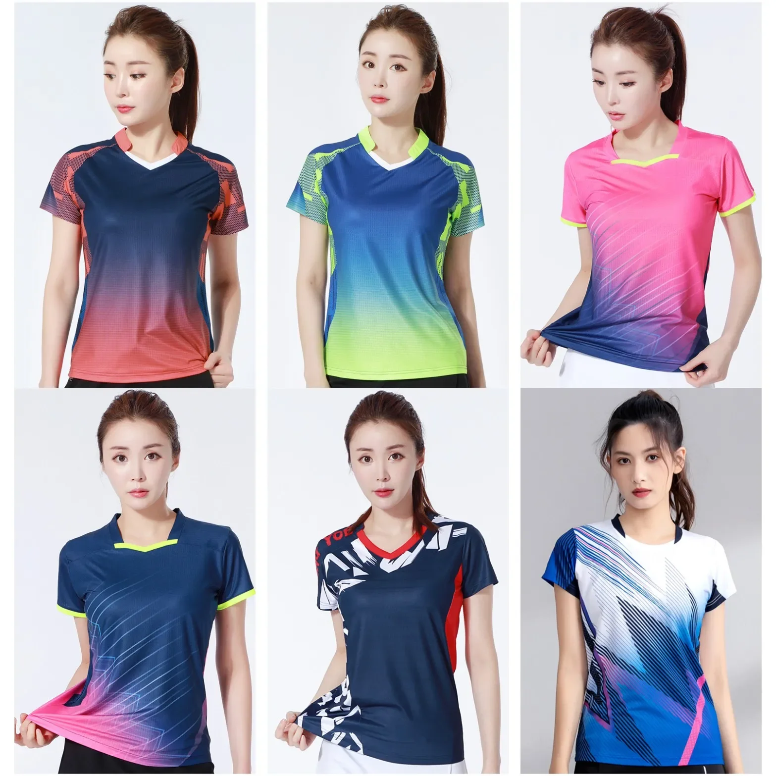 

Quick drying badminton jersey set for men's and women's table tennis training jersey, mesh breathable volleyball sports competit