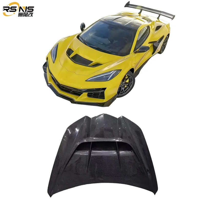 

Style Carbon Fiber Hood For Chevrolet Corvette C8 Coupe 2024+ ZR1 Style Carbon Fiber Front Hood Upgrade Auto Accessories
