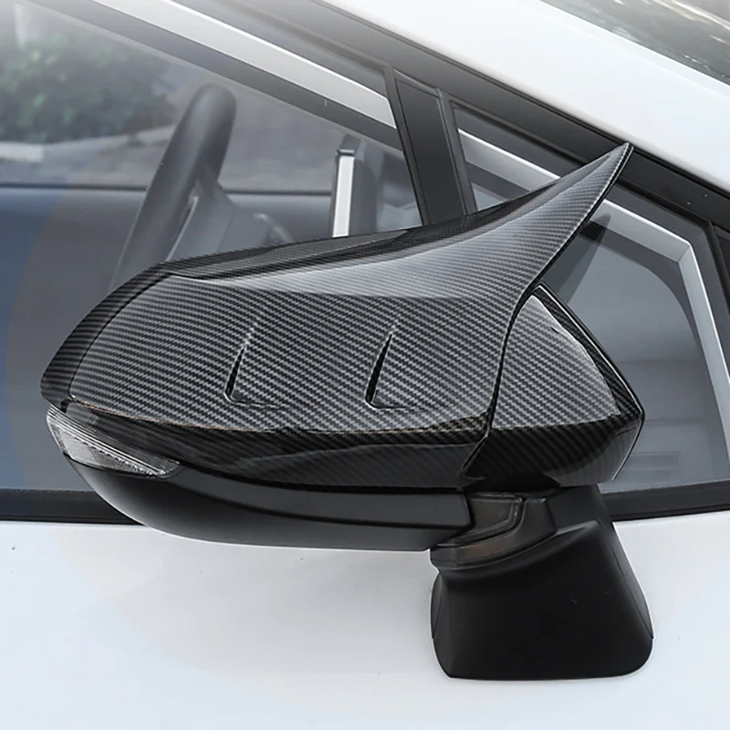 For Toyota Corolla 2019-2020 External Side Door Rear View Mirror Cover Molding Frame Trims Carbon Fiber Decoration