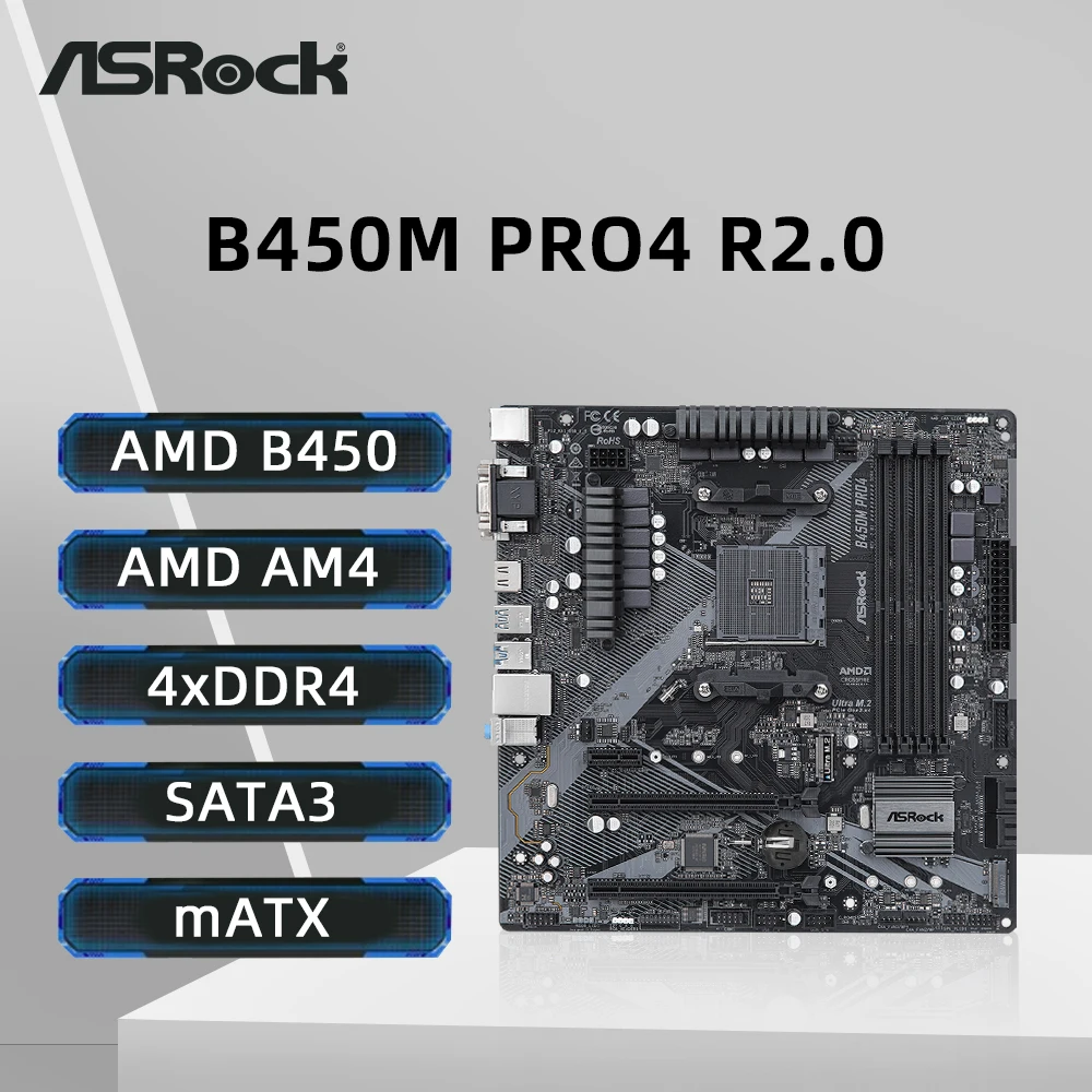 Asrock B450M PRO4 R… - image