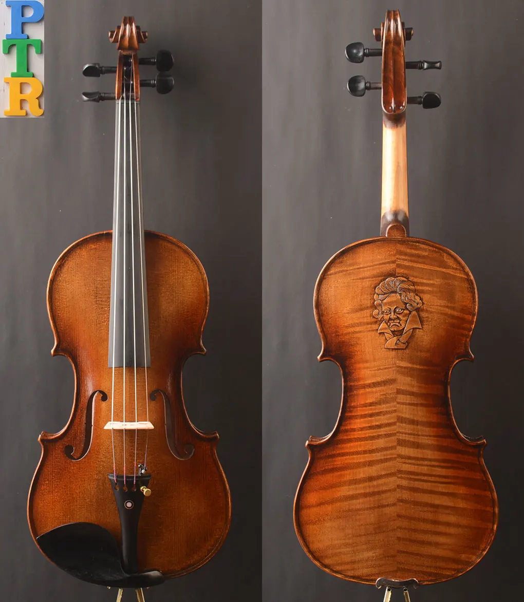 Strad model ! Full size advanced model violin Rare Carving, free case and bow