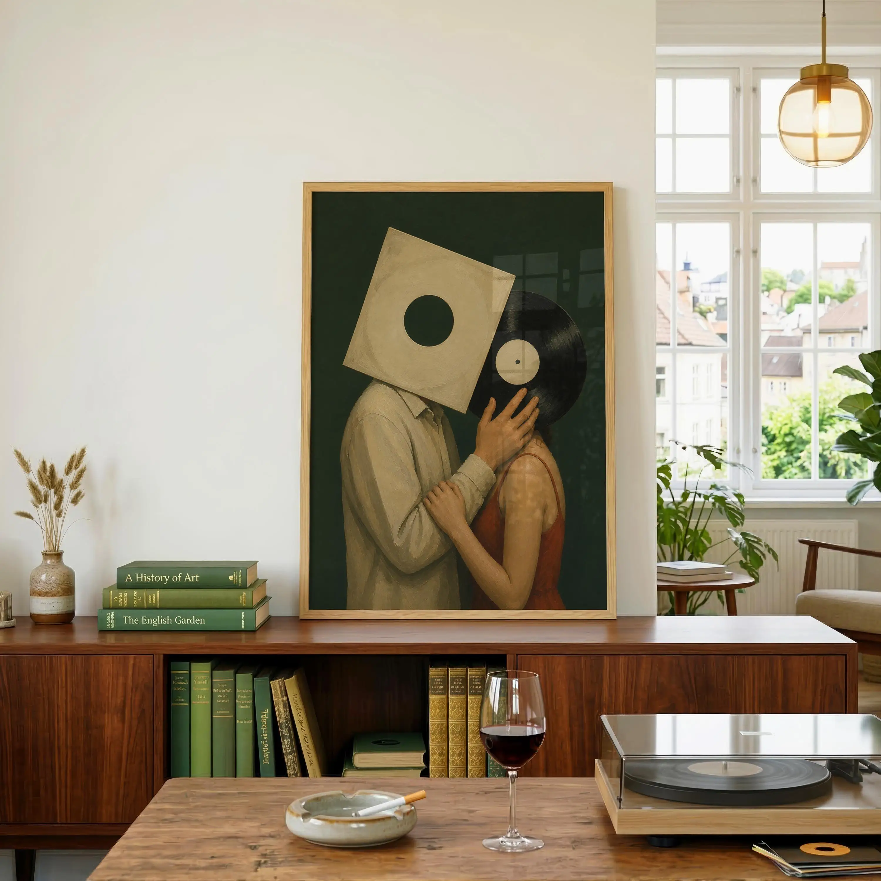 Vintage Vinyl Record Couple Canvas Prints Poster Retro Surreal Abstract Music Aesthetic Art Prints Bedroom Wall Art Home Decor