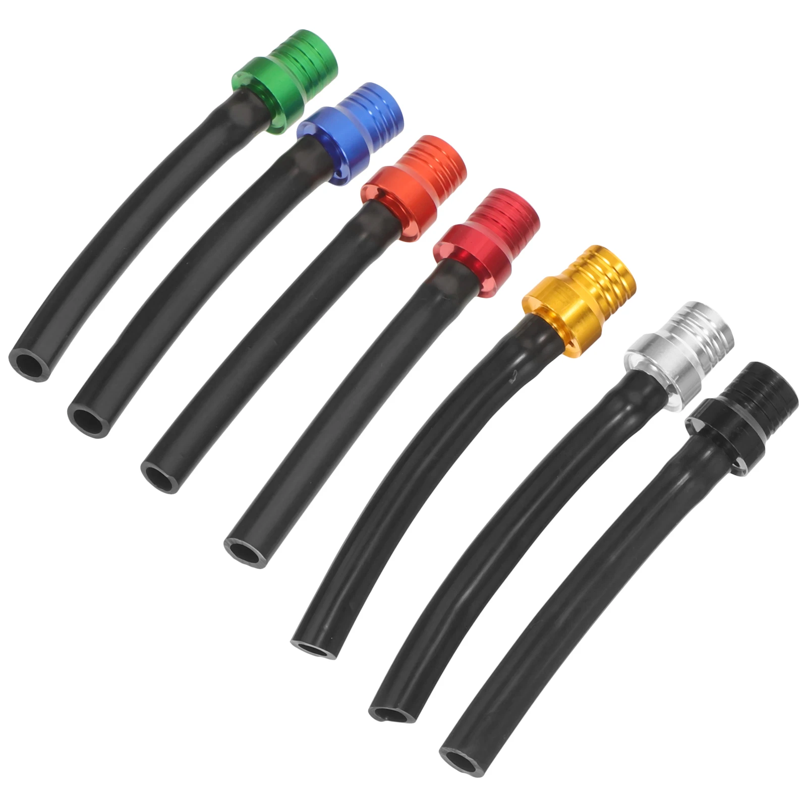 

7pcs Motorcycle Tank Cap Vent Hose Gas Fuel Caps For ATV Dirt Bike Accessories Black Pipe Breathing Nozzle Sturdy Metal Cap