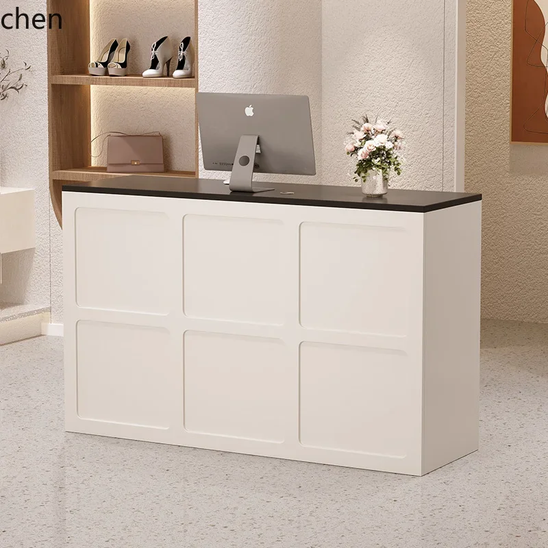 YFY  clothing store front desk nail salon modern cream wind counter barber and beauty salon small bar