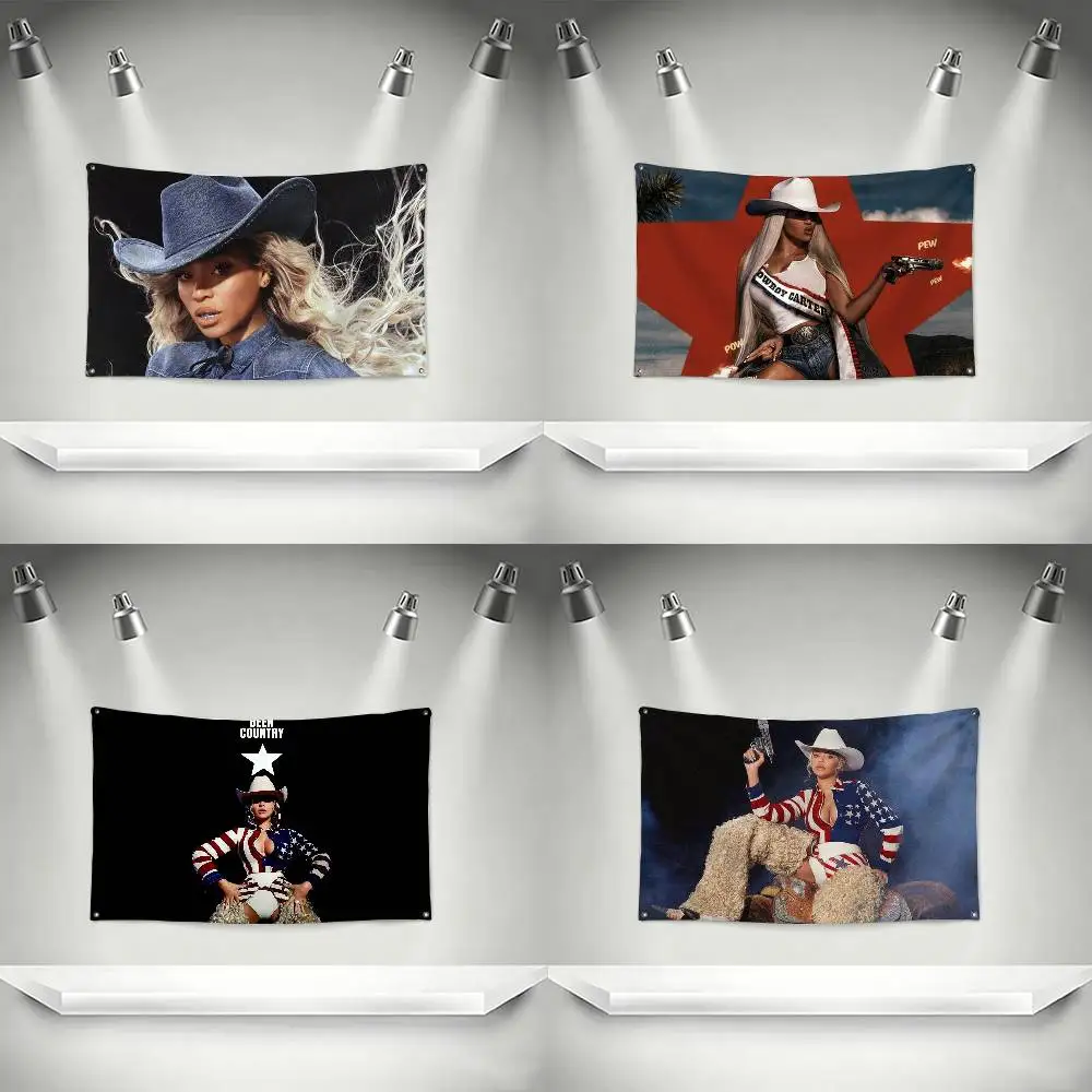 Beyonce Cowboy Flag Suitable For Party Club Outdoor Interior Wall Decoration Banner Fans Gift