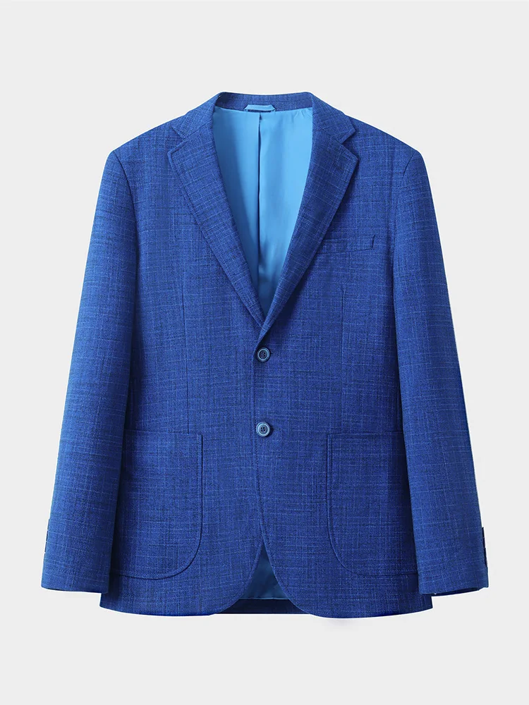 

Мужской приталенный деловой повседневный костюм с бамбуковым узором, весенне-осенний, модный, универсальный, комфортный, с воротником-стойкой