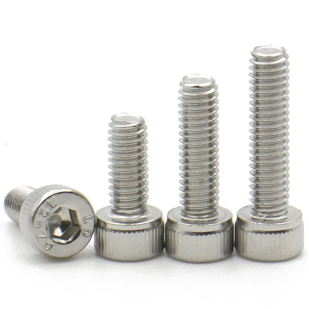 10-100pcs 304 A2-70 Stainless Steel M1.4 M1.6 M2 M3 M4 M5 M6 Hexagon Hex Socket Cap Allen Head Bolt Screw DIN912 Length 2-50mm