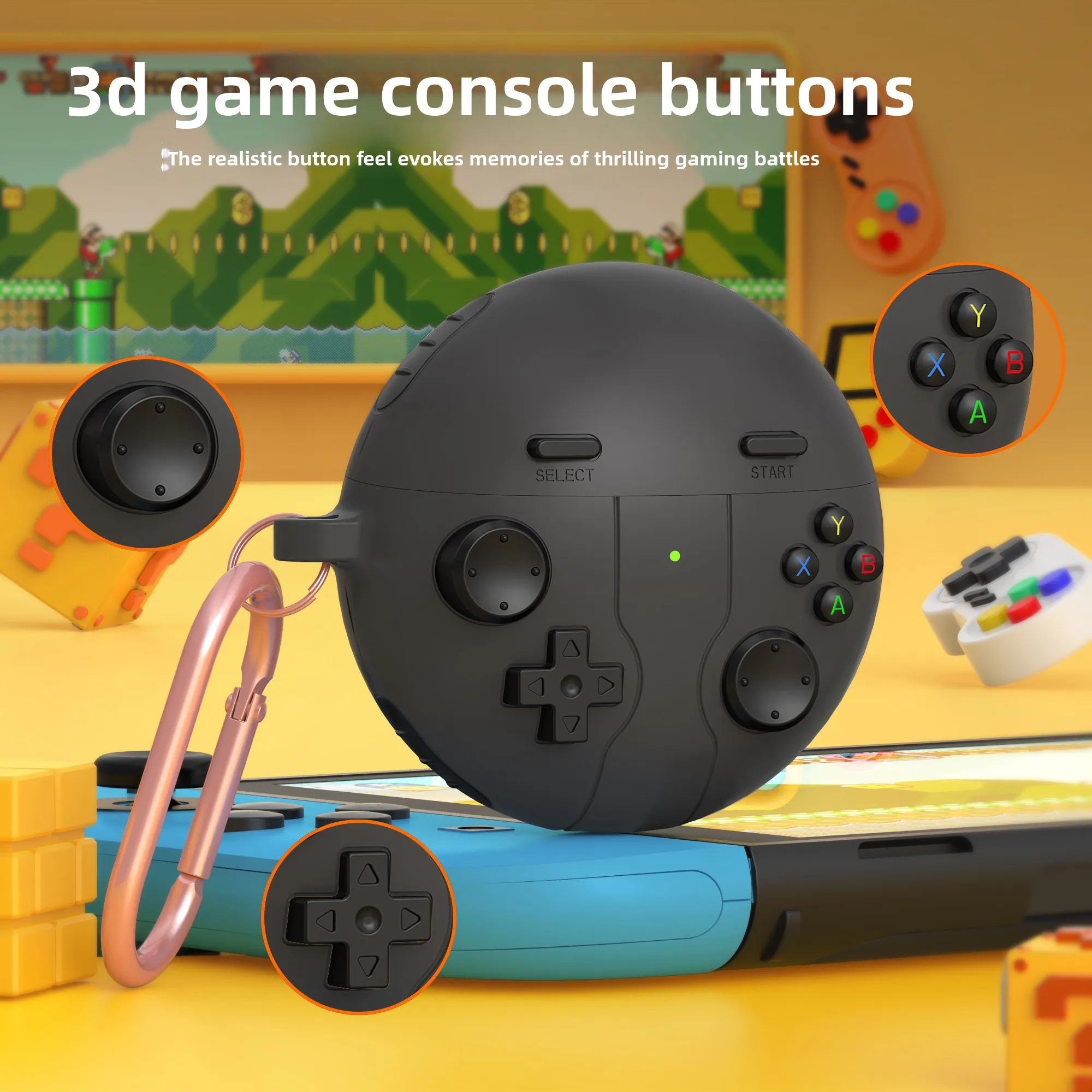 

For Huawei Freebuds 7i Cover 3D GamePad Cartoon Earphone Case Cover Cute Silicone Shockproof Protective Case With Hook