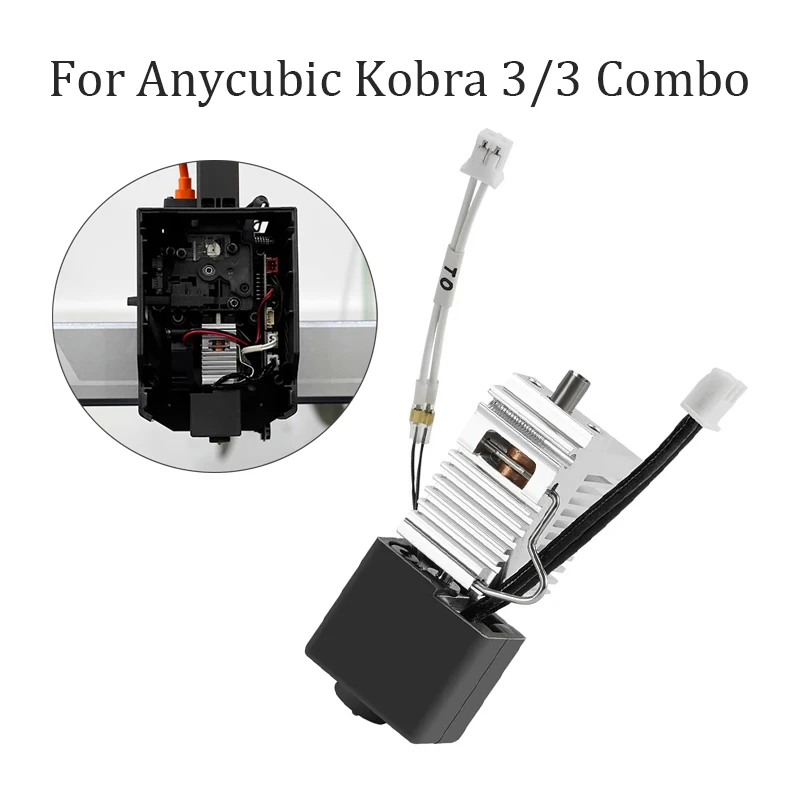 บล็อกฮีตเตอร์สำหรับ anycubic kobra 3 Combo hotend nection Thermistor Tube ความร้อน24V 50W ฮีตเตอร์บล็อกสำหรับ anycubic อะไหล่ Kobra3