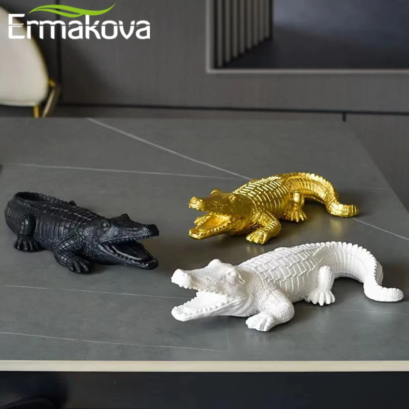 Home Decor Crocodile Wildlife Statue Sculpture Decoration Abstract Animal Figurine Room Desk Home Interior Decorating Gift - view 2