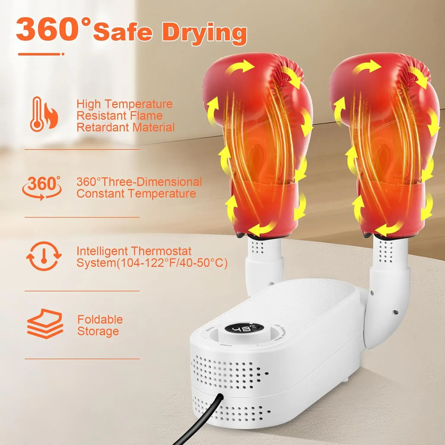 2025 New  Boxing Glove Dryer,Boot Dryer & Boot Warmer , Foldable Design & Quick Drying Electric Punching Gloves Dryer