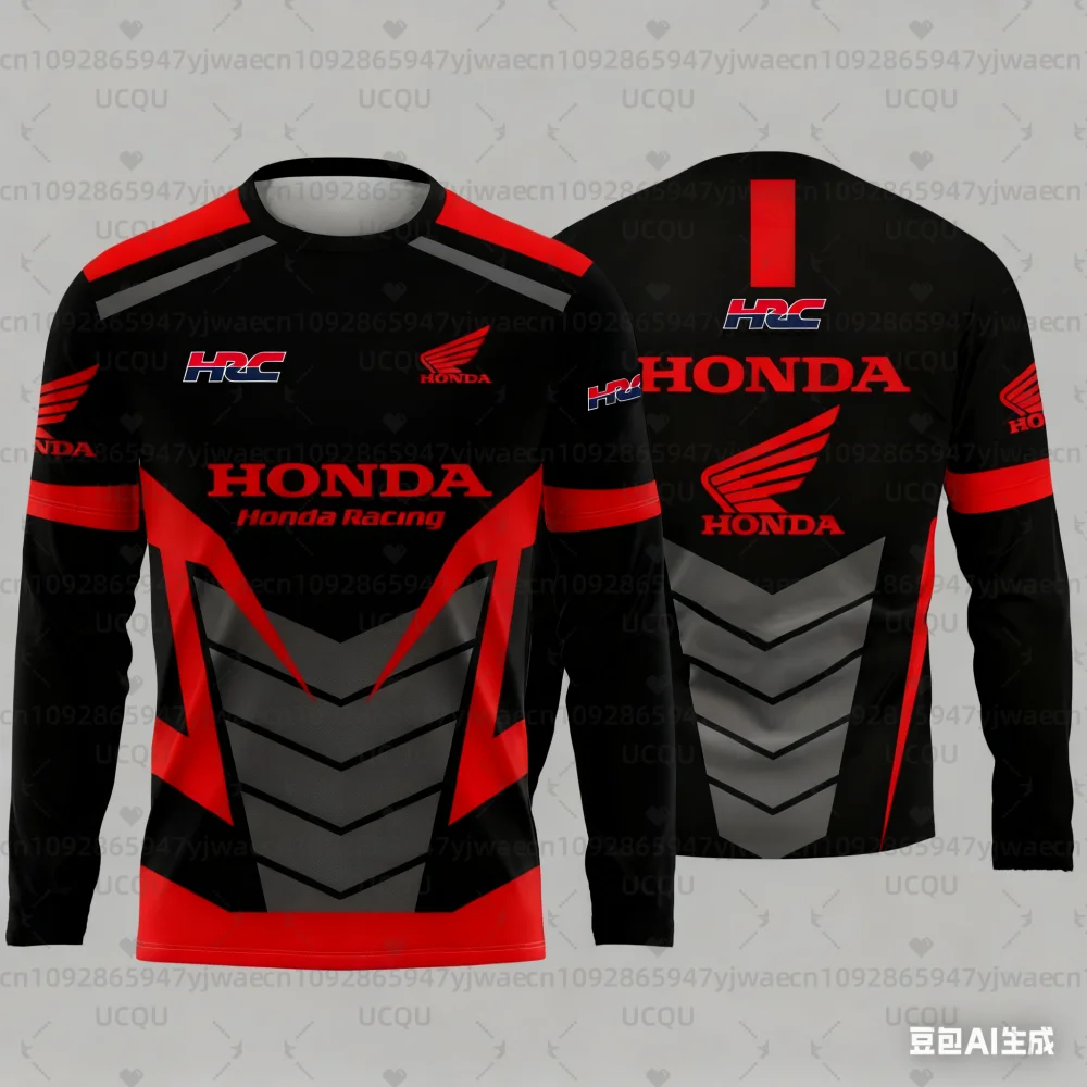 

2025 мужская и женская мотоциклетная футболка Speed Adventure Honda Riding с длинными рукавами, летняя быстросохнущая футболка с длинными рукавами