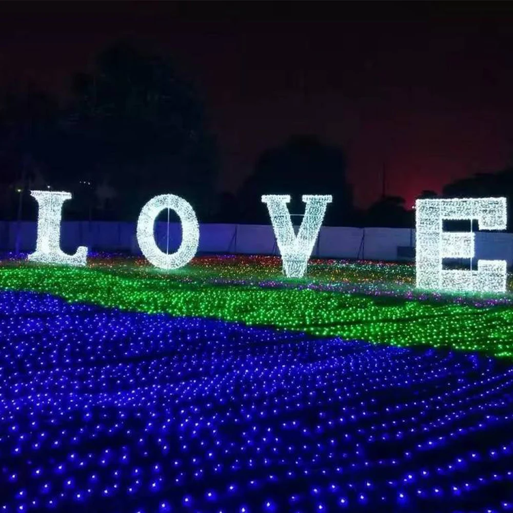 LED Net Curtain Light 110V 220V Fairy Lights Outdoor String Christmas Garlands Xmas Party Garden Wedding Decoration 3X2M 6X4M