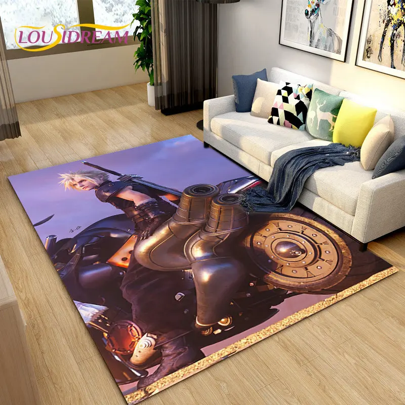 Final Fantasy 3D Printed Game Gamer Area Rug,Carpet Rug for Living Room Bedroom Sofa Doormat Decoration, Kids Non-slip Floor Mat