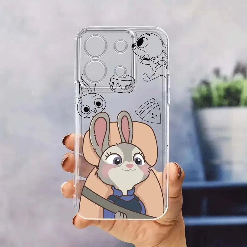 

Anime Crazy Zootopia Art For Xiaomi Redmi 10 11 K30 K40 K50 K60 K70 Pro Prime Plus Ultra Zoom 5G TPU Transparent Phone Case