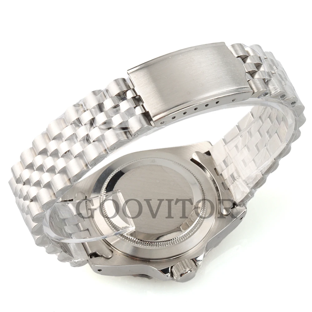 39.5 مللي متر حافظة اليوبيل/المزارع أشرطة ساعات اليد الفولاذ المقاوم للصدأ ل SUB GMT NH35 NH36 حركة الياقوت الزجاج مقاوم للماء خمر