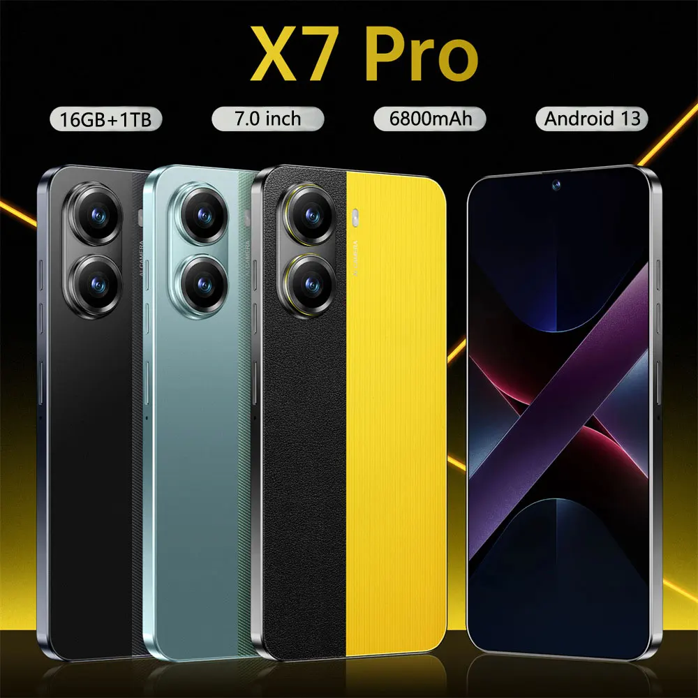 

2025 New X7 Pro Case for 7.0HD Smartphone 5G Dual Card Android 14 Global Version 6800mAh Battery