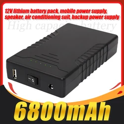 High Quality 12V Lithium Battery Pack 6800mA, Large Capacity 5V Mobile Power Supply, Speaker, Air Conditioning Suit, Backup Powe