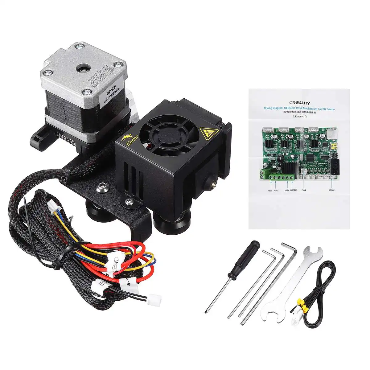 

Creality 3D Ender-3 Direct Drive Extruding Kit Mechanism Complete Extruder Nozzle Kit with Stepper Motor