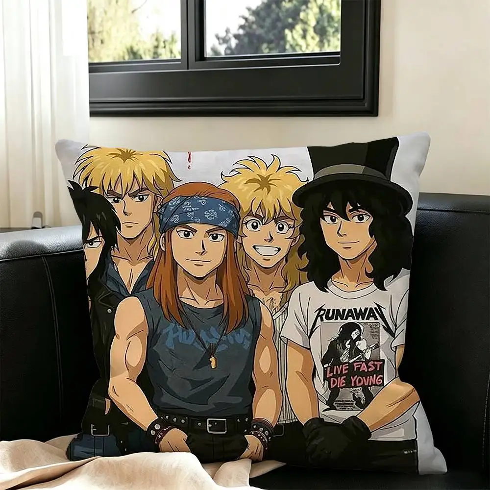 Band G-Guns N Roses  Pillow Case Square Double-Sided Sofa Cushion Cover Bedroom Bedside Pillow