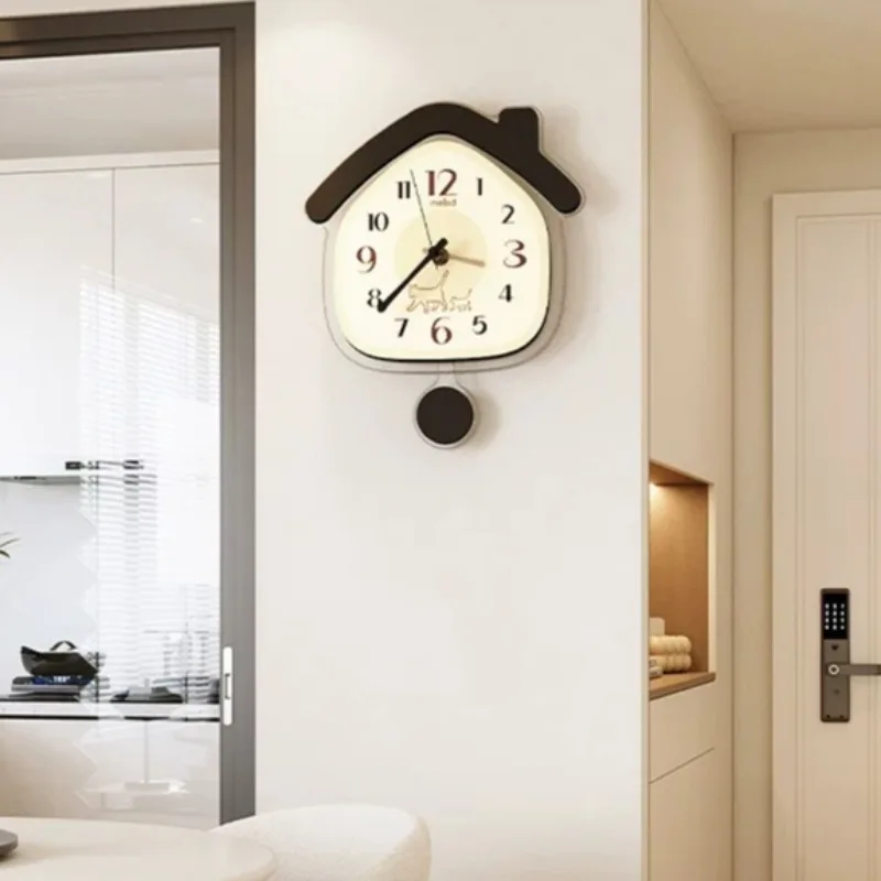 Cream Style Living Room Wall Clock, Creative Art Clock, Minimalist Modern Dining Table Clock, Home Decorative Wall Clock