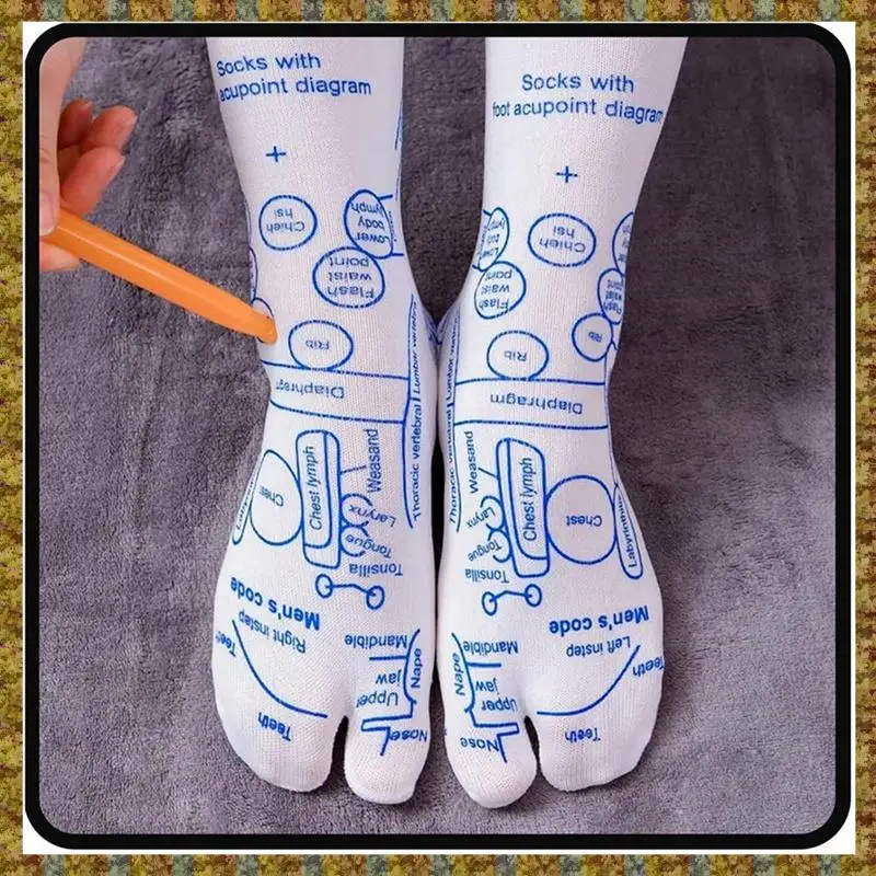 Chaussettes réflexes F-F, chaussettes Z100, chaussettes de réflexologie avec outils, chaussettes de Massage des pieds de réflexologie d'acupression