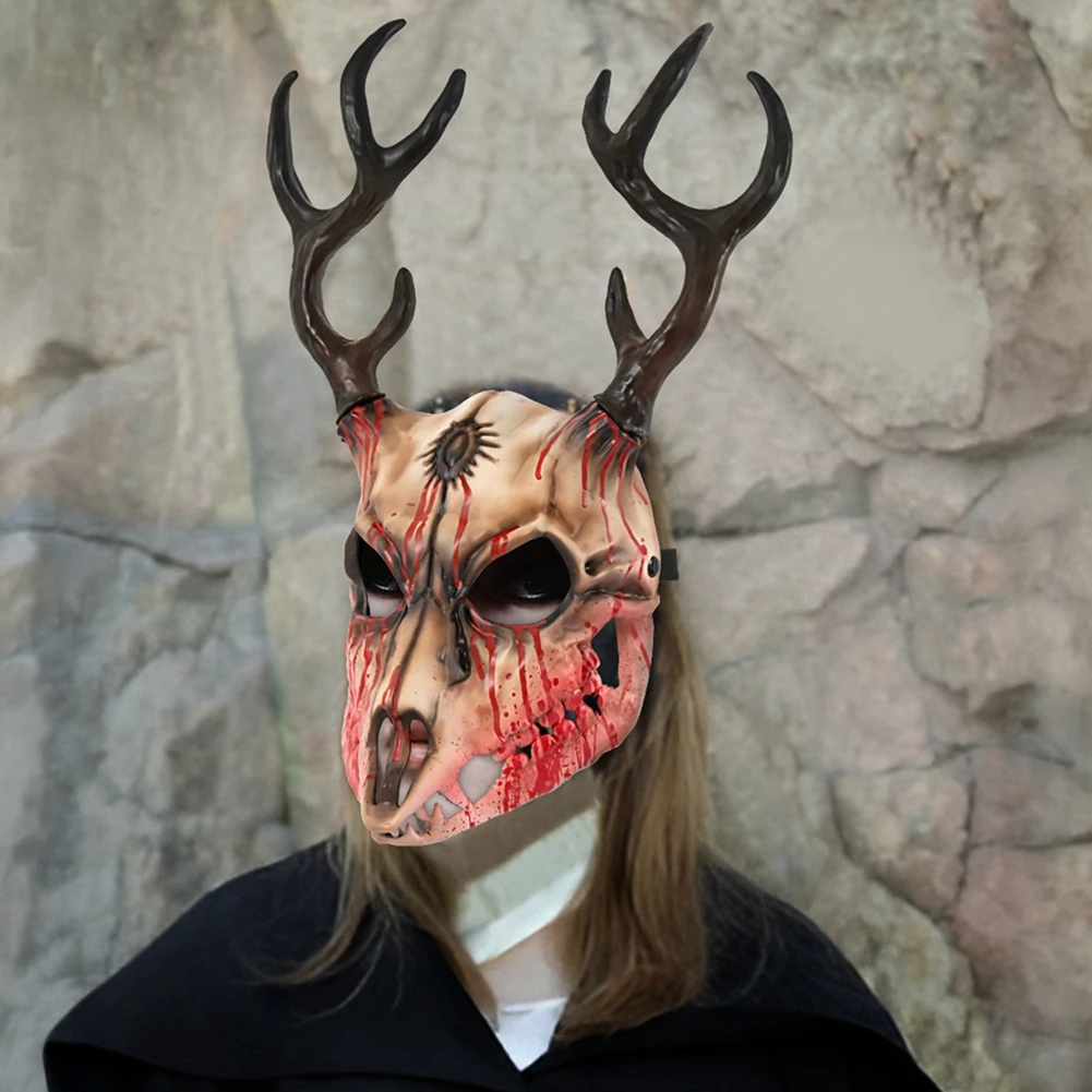

Halloween Cosplay Deer Mask 3D Animal Mask Men Women Unisex Deer Antler Head Mask Comfortable Role Playing Costume Props