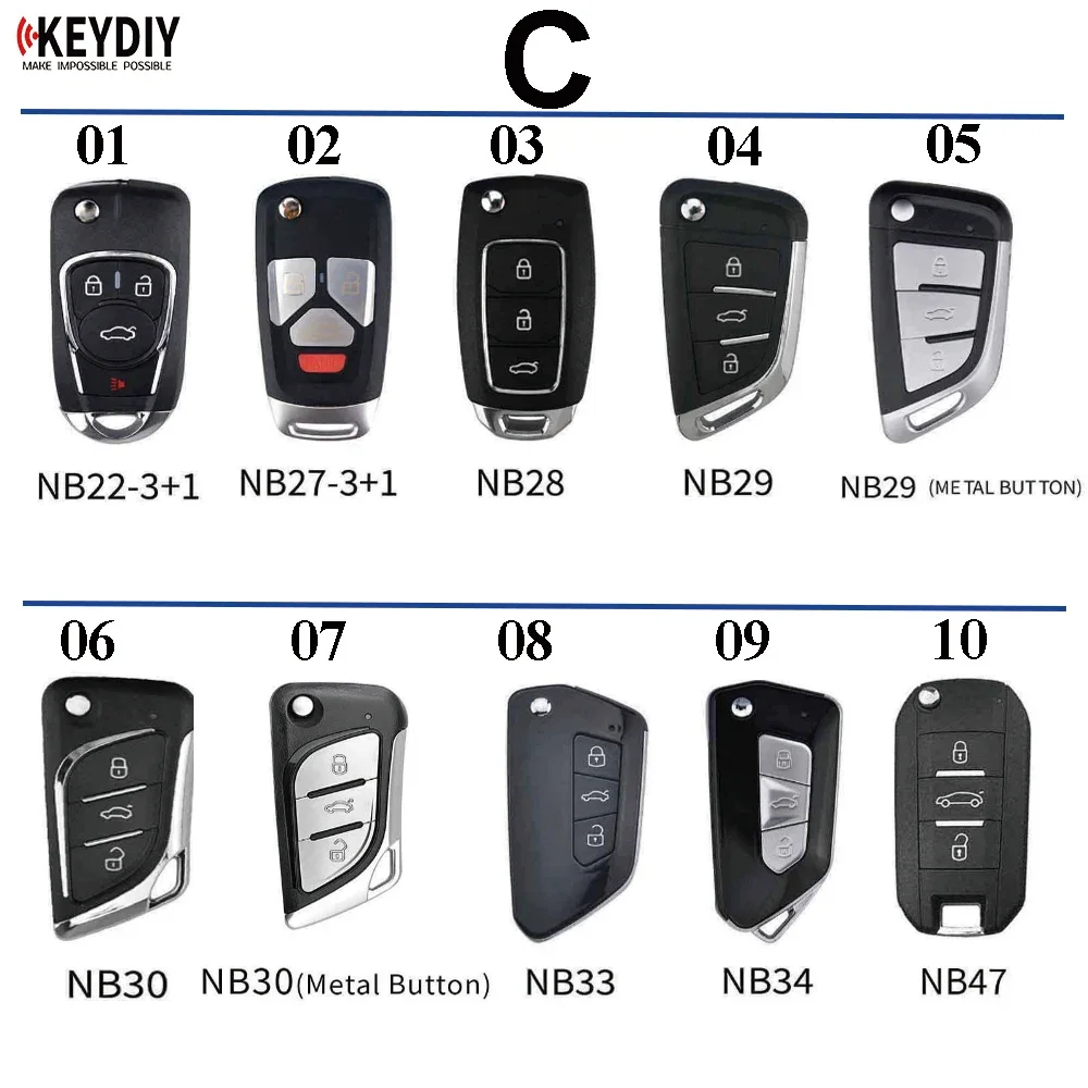 4 قطعة KEYDIY العالمي مفتاح السيارة عن بعد NB04 NB08 NB10 NB11 NB12 NB18 NB25 NB28 NB29 NB30 NB33 NB سلسلة لآلة KD MINI KD-X2 #4
