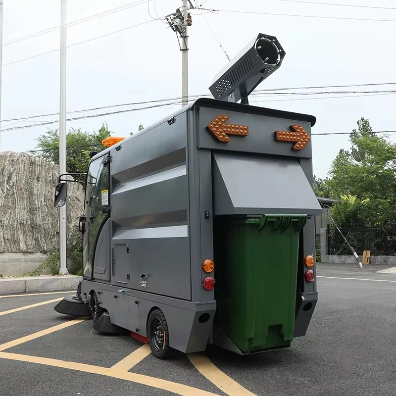 Electric Ride on Industrial Floor Sweeper Cleaning Equipment Mobile Wheelie Bin Vacuum Electric Street Road Sweeper Machine