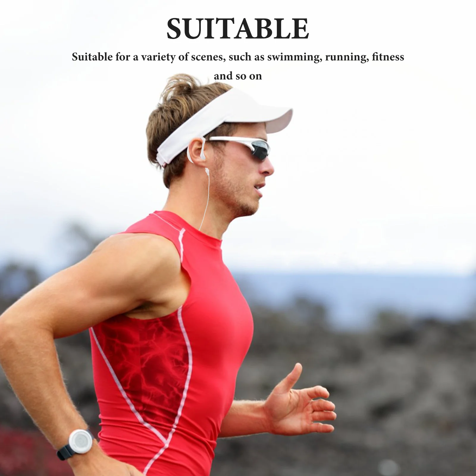 Sports Headphones Wired Swim Music Player Waterproof White Pvc Earbuds for Swimming Headset