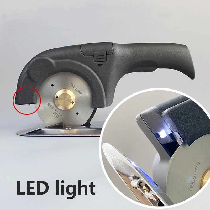 Cuchillo redondo eléctrico sin escobillas de 110V-220V, tijeras eléctricas de sastre de velocidad ajustable, herramientas de corte manual de papel de tela de cuero