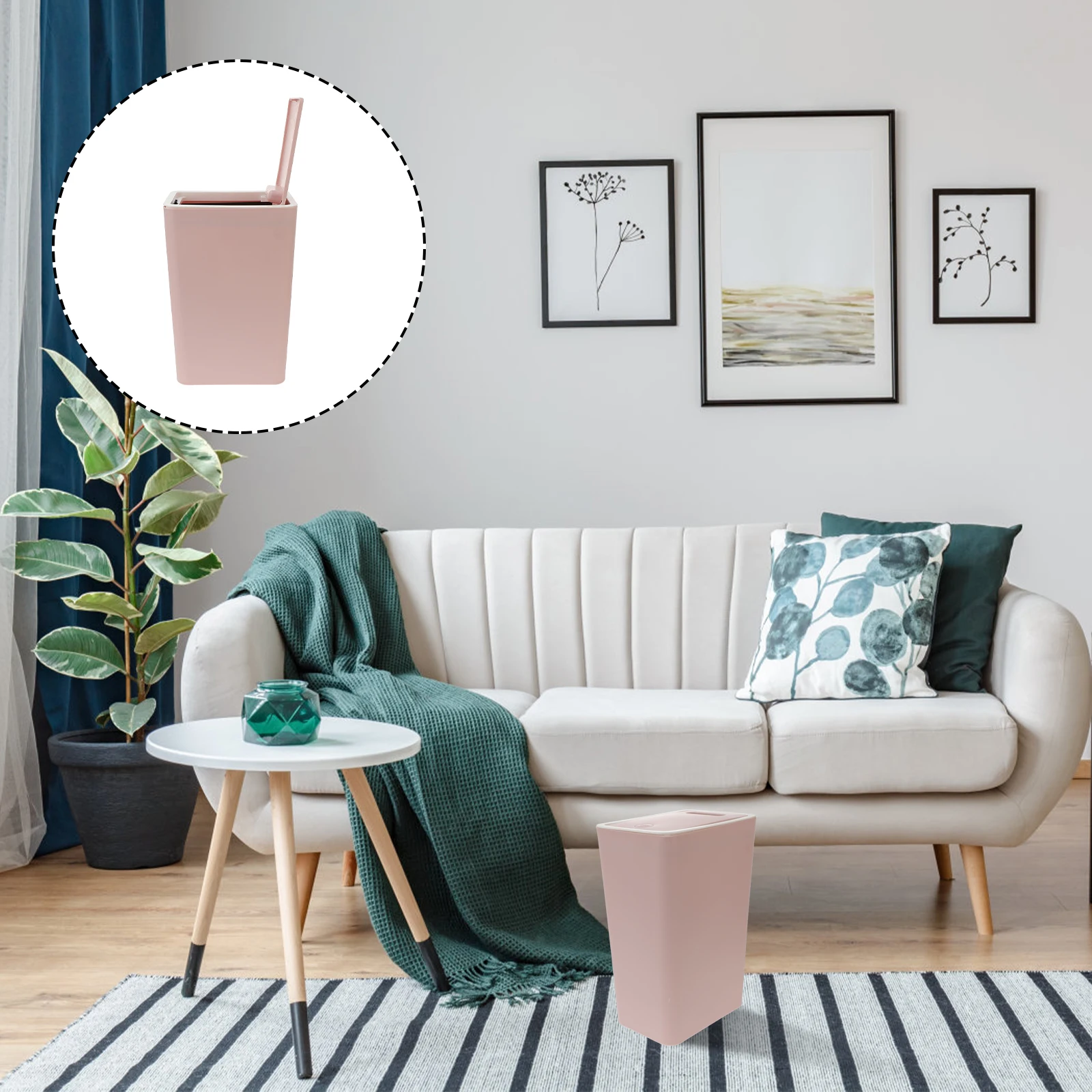 

1Pcs Push-Type Household Trash Can Large Capacity Kitchen Waste Bin Press Pop-Up Lid Garbage Container Simple Smooth Barrel