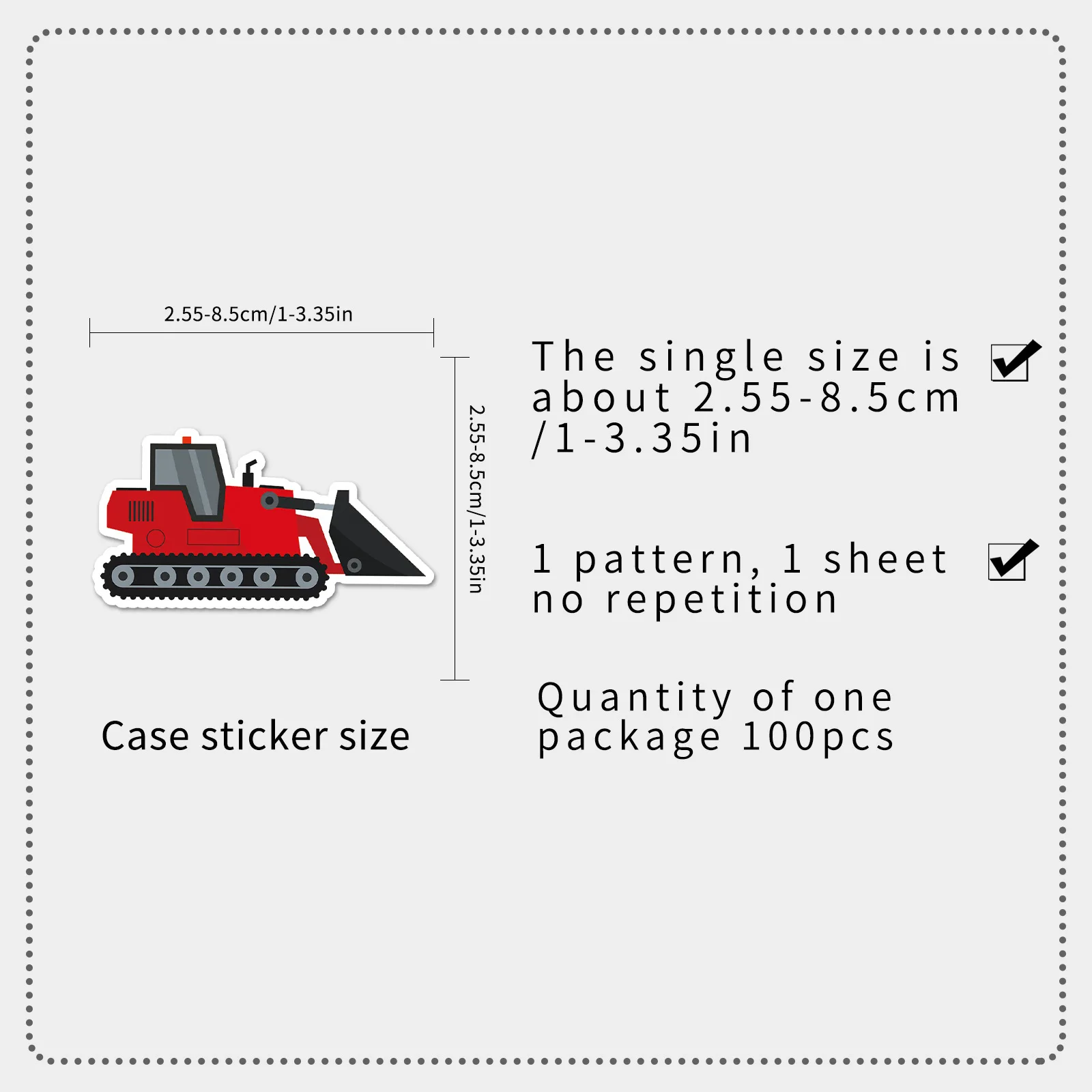 100Pcs Construction Vehicle & Train Graffiti Stickers Cartoon Waterproof Vinyl Decals for Water Bottle Phone Laptop Luggage