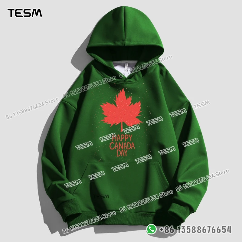 TESM Men Women Hoodie Nature Maple Leaf Pattern Trendy Sweatshirt Parent-child Sports Top Party Pullover Long - Sleeves